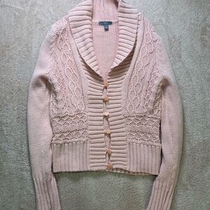 Apt. 9 Women's Light Pink Cable Knit Cardigan